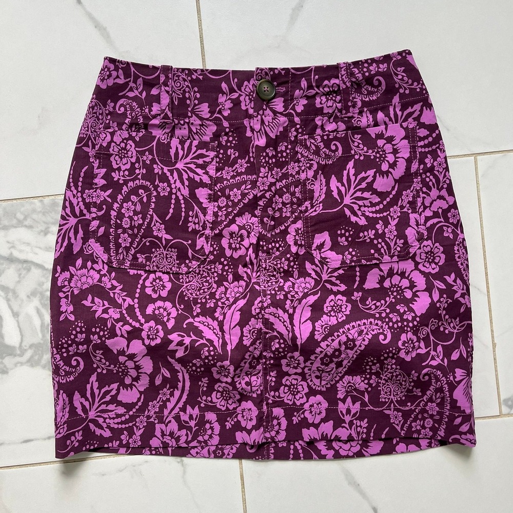 Maeve Anthropologie The Colette mini skirt Purple Floral sz small